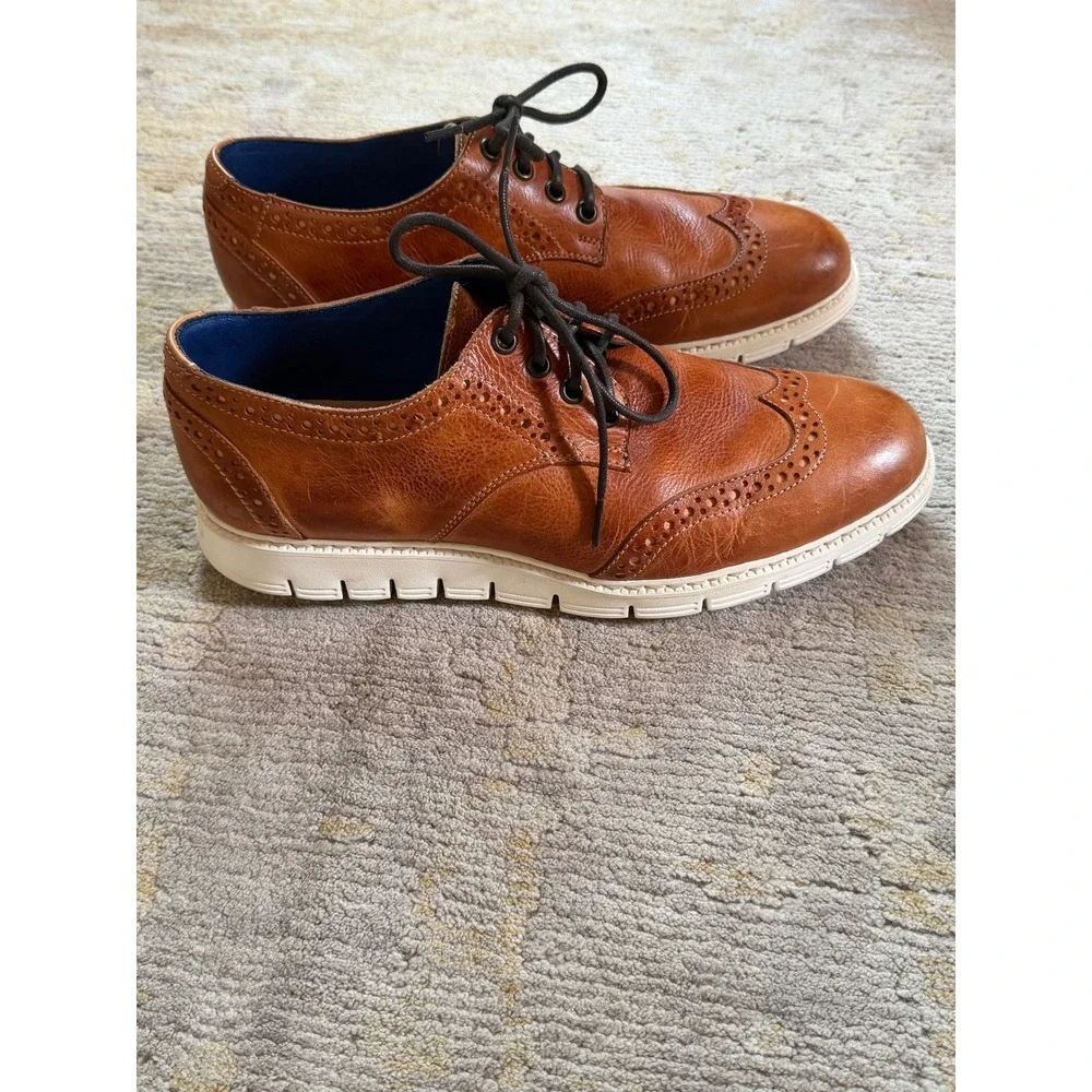 Bed Stu Cayuga Wingtip Oxford Shoes Men 8 Tan Leather Cognac